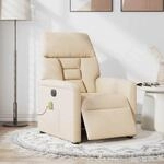 vidaXL Massagesessel Elektrisch Beige Mikrofasergewebe