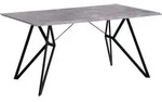 BELIANI Esstisch Grau Schwarz 90 x 160 cm MDF Tischplatte Metallf&uuml;&szlig;en Furnier