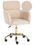 BELIANI B&uuml;rostuhl Beige Boucl&eacute; H&ouml;henverstellbar Drehbar Modernes Design...