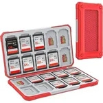 Speicherkarten Etui f&uuml;r 20 SD & 20 TF Karten, Carbon Fiber Rot