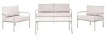 BELIANI Lounge Set Hellbeige Metall 4-Sitzer mit Auflagen Wasserabweisend Modern