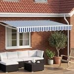 vidaXL Elektrische ausziehbare Markise Blau und Wei&szlig; 3,5 x 2 m