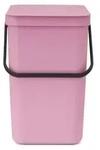 Brabantia Sort & Go, 25 l, Rechteckig, Recycelbarer Kunststoff, Pink, Manuell,