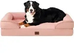 Orthop&auml;disches Hundebett XXL 132x104cm Memory Foam Rosa Waschbar Wasserdicht