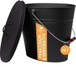 BLACK OAK Ascheeimer Vesuvio 15 L schwarz &ndash; staubdicht mit Deckel, tragbarer