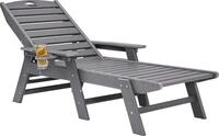 VEVOR Sonnenliege, 181 kg Tragkraft, HDPE Gartenliege, Strandliege mit 6-fach