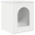 vidaXL Katzenhaus Gl&auml;nzend Wei&szlig; 53 x 52 x 62 cm Holzwerkstoff - Wei&szlig;