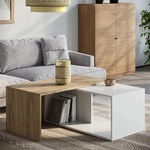 Couchtisch Vicco Paul Wei&szlig;/Goldkraft Eiche 90 x 48 cm, Model 54644 - Wei&szlig;/Braun