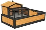 PawHut Schildkr&ouml;tenhaus aus Holz, Schildkr&ouml;tengehege mit zwei Ebenen, Balkon -