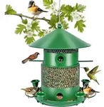 Vogelfutterhaus zum Aufh&auml;ngen, 2L, Metall, Gr&uuml;n, Wetterfest