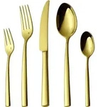 Besteckset 60-teilig f&uuml;r 12 Personen, Edelstahl 18/10 poliert, Champagner Gold,