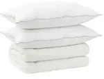 vidaXL Bettdecke und Kissen Set 3 stk. 135x220 cm Winter 450 GSM Wolle - Wei&szlig;