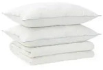 vidaXL Bettdecke und Kissen Set 3 stk. 220x260 cm Sommer 200 GSM Wolle - Wei&szlig;