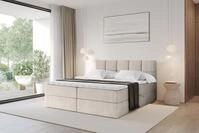 ALTDECOR Boxspringbett - H3 Matratze und Topper - FAMA - 160x200 - Beige -