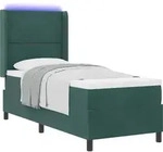 vidaXL Boxspringbett mit LED-Lichtleisten Dunkelgr&uuml;n 80 x 200 cm Samt - Gr&uuml;n
