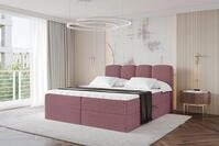ALTDECOR Boxspringbett - H4 Matratze und Topper - NINA - 140x200 - Rosa -...