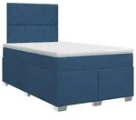 vidaXL Boxspringbett mit Matratze mit Kopfteil Blau 120 x 200 cm Stoff - Blau