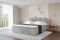 ALTDECOR Boxspringbett - H4 Matratze und Topper - NINA - 180x200 - Grau -...