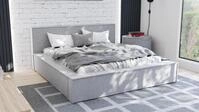 Polsterbett Doppelbett ALDANA 120x200cm Komplettset in Stoff Freya Hellgrau