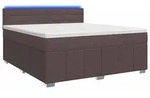 vidaXL Boxspringbett mit Matratze Dunkelbraun 180 x 200 cm Stoff - Braun