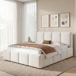 MODFU Doppelbett 180 x 200 Polsterbett mit 11 cm Kopfteil aus