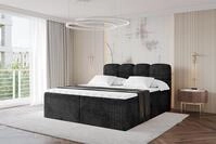 ALTDECOR Boxspringbett - H4 Matratze und Topper - NINA - 160x200 - Schwarz -