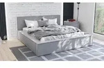 Polsterbett Doppelbett Bett ALDANA 180x200cm in Stoff Freya Grau - Grau