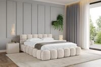 ALTDECOR Polsterbett mit Bettkasten - LEYA-v1 - 200x200 - Beige - Bett mit...