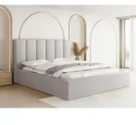 Polsterbett Amira 120x200 cm mit Bettkasten, Samt-Boucle, vertikal gestepptes