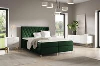 Boxspringbett Schlafzimmerbett ESPEN 180x220cm in Stoff Fresh Flaschengr&uuml;n