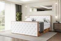 ALTDECOR Boxspringbett mit Matratze und Lattenrost, Topper,...