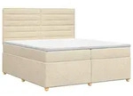 vidaXL Boxspringbett mit Matratze Creme 200 x 200 cm Stoff - Creme