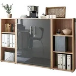 Aktenschrank TABOR 2 in Eiche Sonoma / anthrazit Hochglanz, Schrankwand,