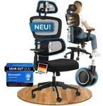 DESKSPACE Move Ergonomischer B&uuml;rostuhl - H&ouml;henverstellbarer Drehstuhl...