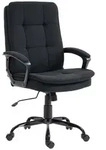HOMCOM Chefsessel mit Wippfunktion und Armlehnen, Schwarz - Schwarz