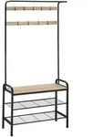 tectake&reg; Garderobenst&auml;nder Alberta inklusive Kippschutz, 85,5 x 36 x 184 cm - Braun