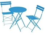 Avestar 3-teiliges Bistro-Set klappbar E-beschichtet blau - Blau