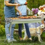 Herzberg HG-8112: Barbecue-Grill mit Tragetasche - Blau