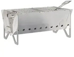 vidaXL Camping Feuerstelle 42 x 22 x 18 cm Edelstahl Silber
