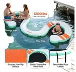 VEVOR Aufblasbarer Schwimmdock, 15 x 6FT Aufblasbare Dockplattform, Rutschfeste