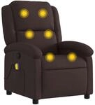 vidaXL Massagesessel Dunkelbraun Stoff