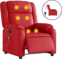 vidaXL Massagesessel Elektrisch Rot Kunstleder