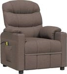 vidaXL Massagesessel Taupe Stoff
