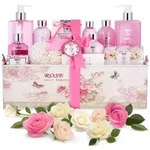 BRUBAKER Cosmetics Bade- und Dusch Set Rosen Duft - 15-teiliges Beauty...