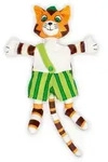 Handpuppe Katze Findus 30 cm braun/gr&uuml;n/wei&szlig; Petrersson & Findus
