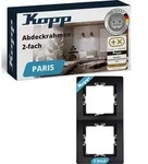 Kopp PARIS 2-fach Abdeckrahmen Matt-Schwarz 5 Stk 8.3x15.4cm Steckdosen Schalter -