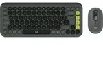 Logitech Pop Icon Combo, Kabellos, Bluetooth, Scherenschalter, QWERTY, Wei&szlig;, Maus