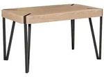 BELIANI Esstisch Hellbraun / Schwarz 80 x 130 cm Holzoptik Tischplatte Metall