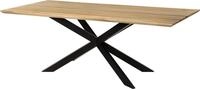 MASSIVMOEBEL24 Esstisch Mango 220x100x76 natur lackiert / Epoxid schwarz,
