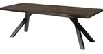 MASSIVMOEBEL24 Baumtisch Akazie 200x100x76 grau lackiert / A-Gestell anthrazit matt